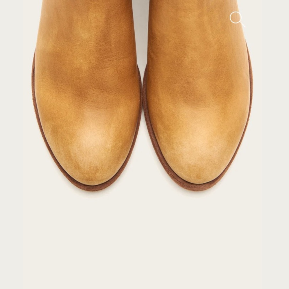 Frye Carson Chelsea Marigold Tan Leather Low Heel Casual Everyday Ankle Boots - Picture 5 of 8